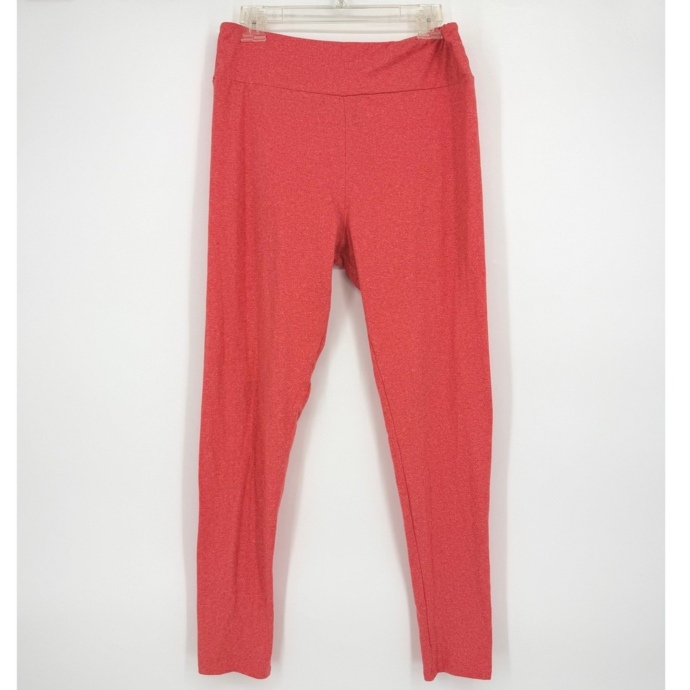 LuLaRoe Tall & Curvy Red Orange Heathered Soft Brushed High Waisted Leggings OS